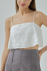 Winter Embroidered Floral Crop Top